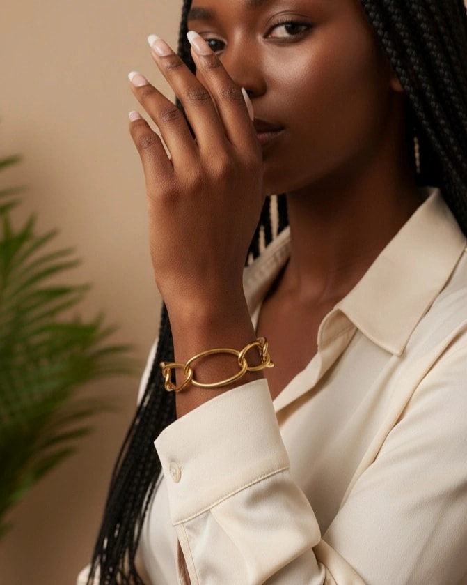 Bracelet en anneaux entrelacés féminin