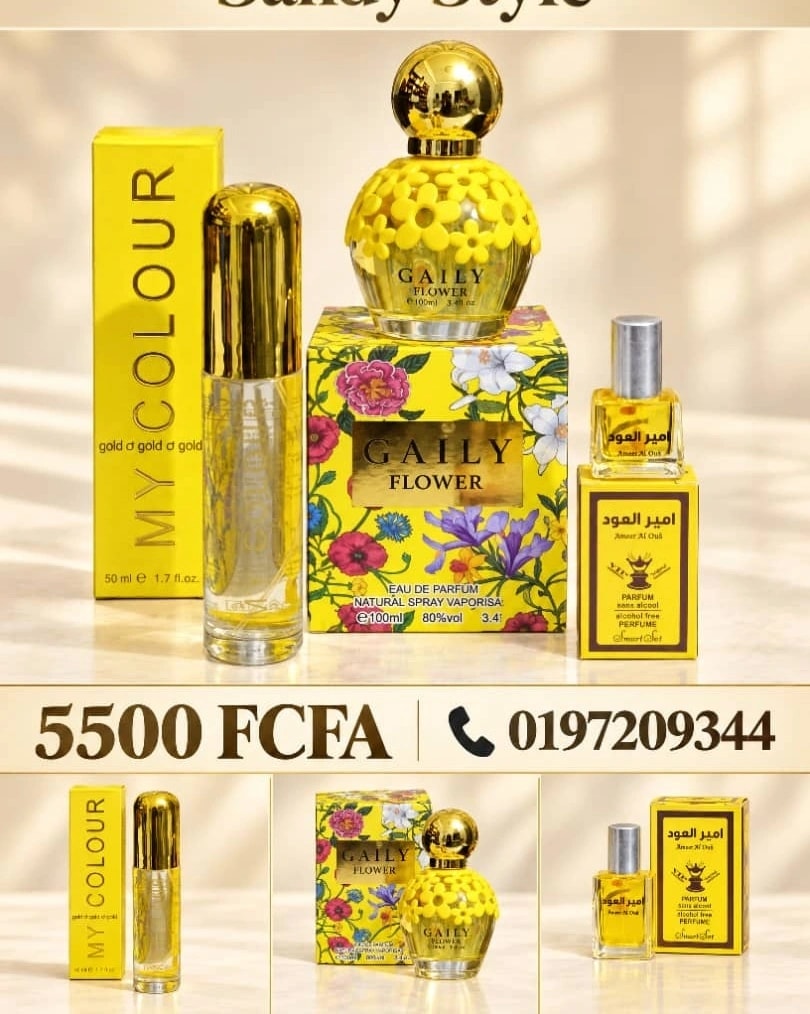 Trio Élégance Dorée : Pack de 3 Parfums Exclusifs (Gaily Flower + My Colour + Ameer Al Oudh)